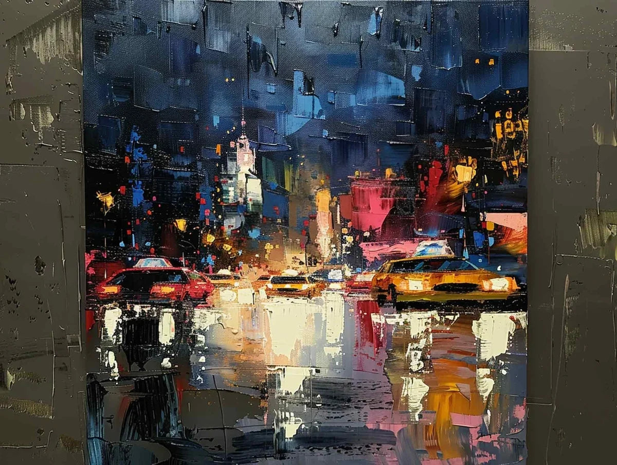 Wall Art Impressionist Textured Urban Nightscape