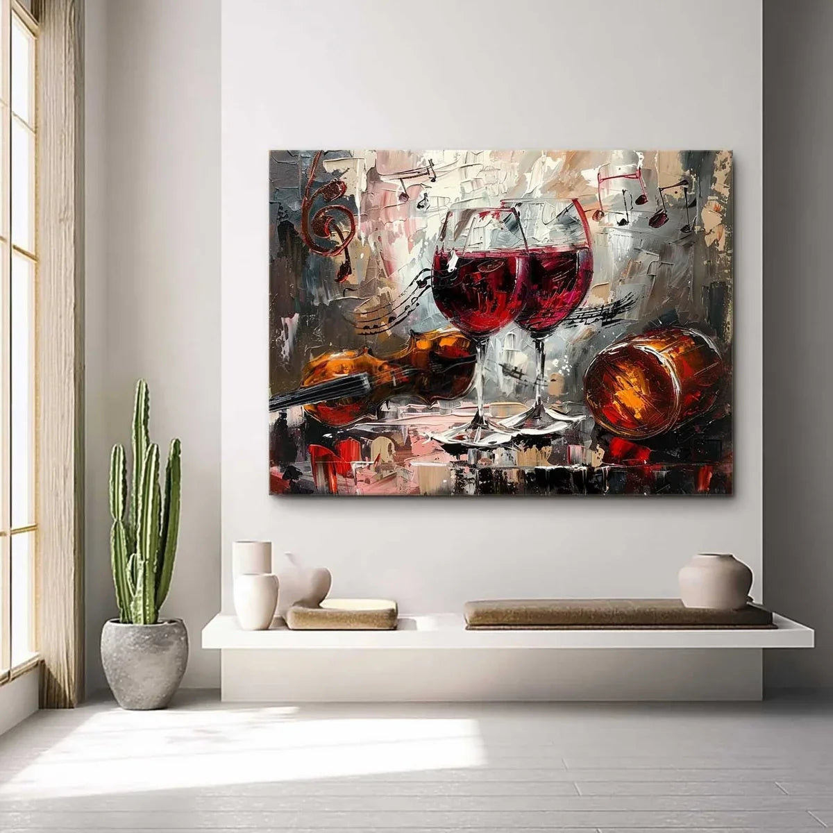 Wall Art Lyrical Textured Wine Glass