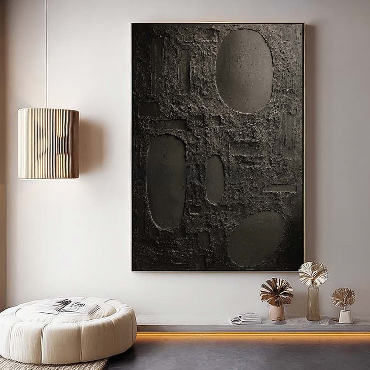 Wall Art Vertical Abstract Textured Geometric Scene Minimalist