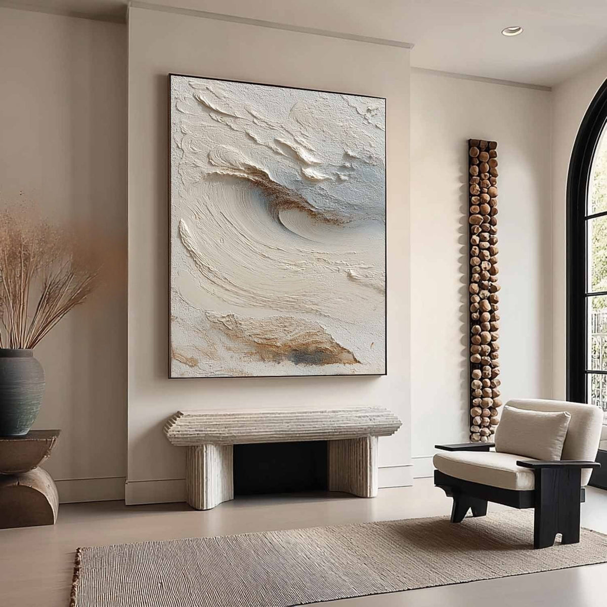 Wall Art Abstract Sand Dune Beige Textured