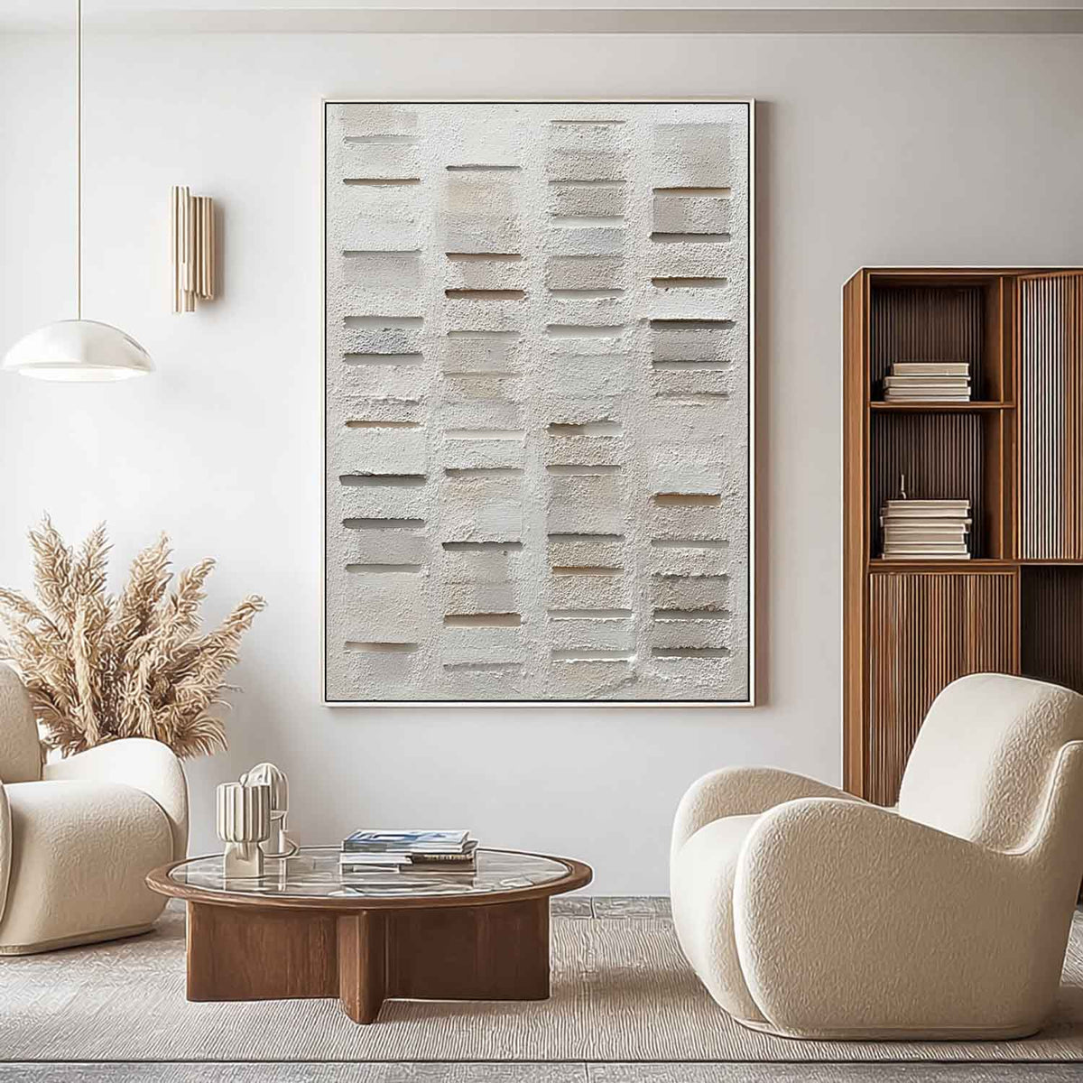Wabi-Sabi Linear Bas-Relief Painting