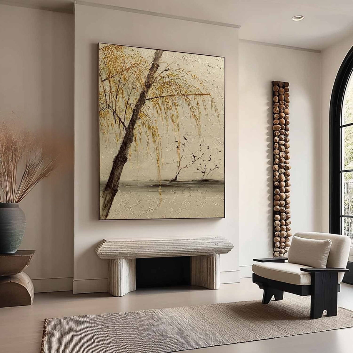 Autumn Willow Lake 3D Impasto Painting - Neutralighting