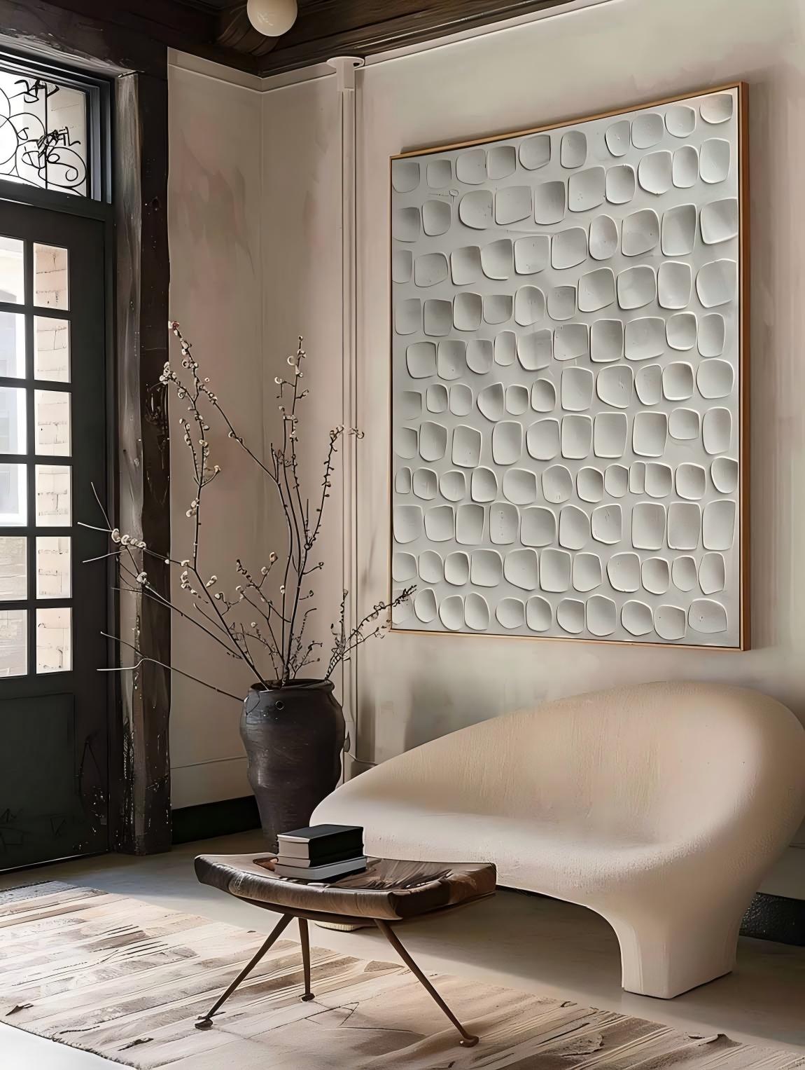Wall Art Minimalist 3D Textured Neutral