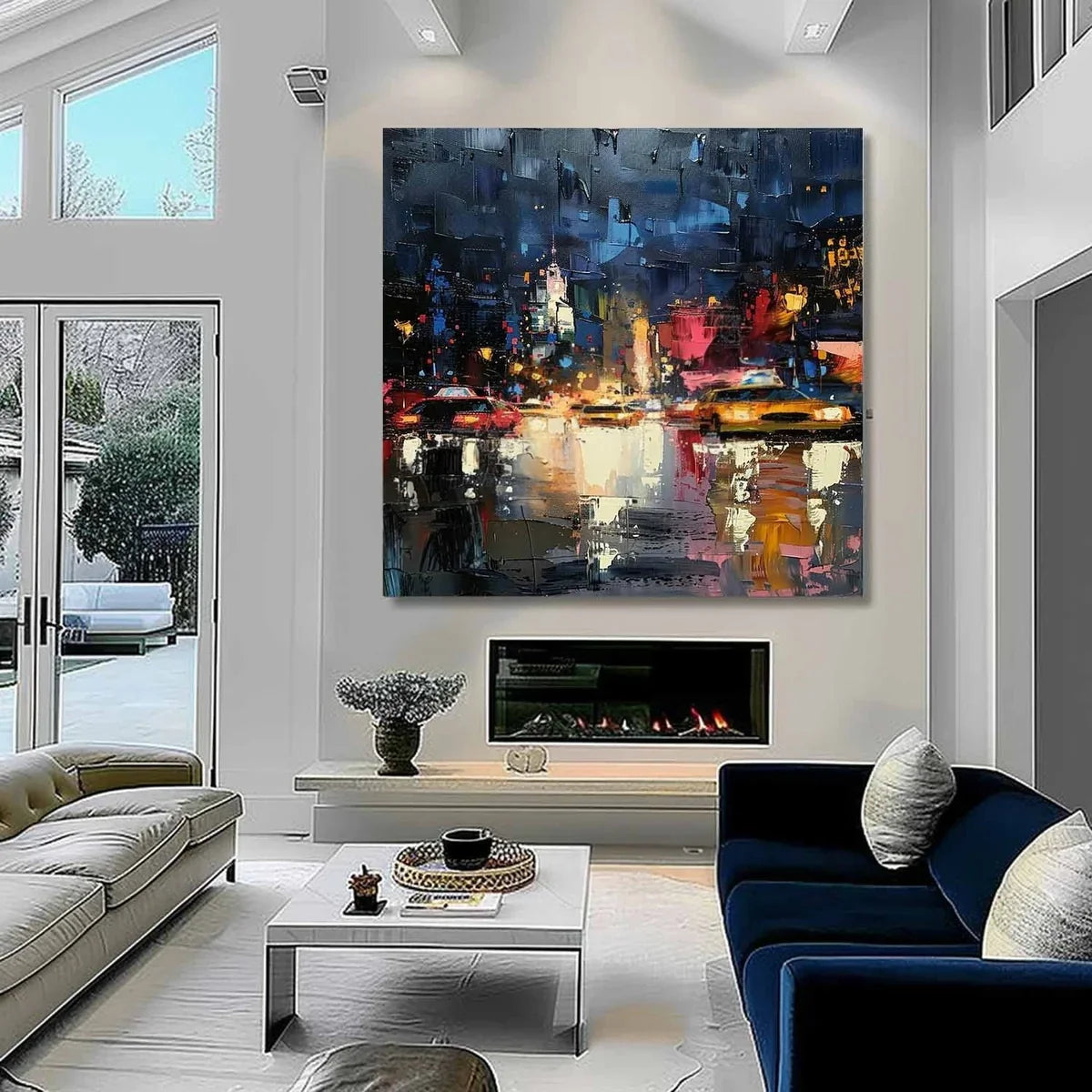 Wall Art Impressionist Textured Urban Nightscape