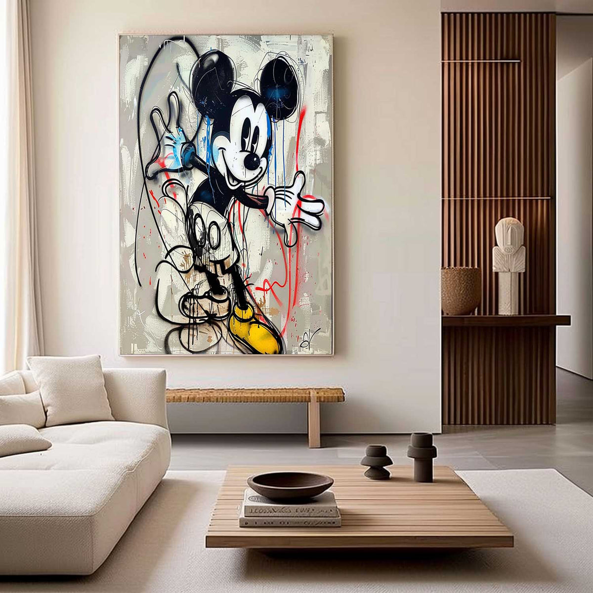 Wall Art Abstract Graffiti Mickey Pop Modern