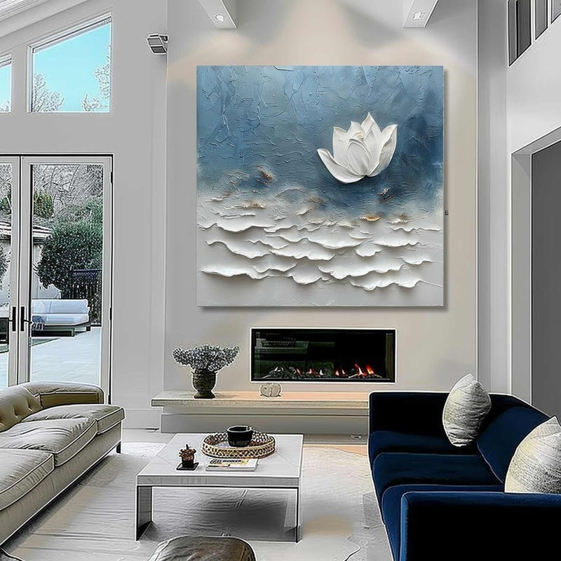 Wall Art Layered Floral White Contemporary