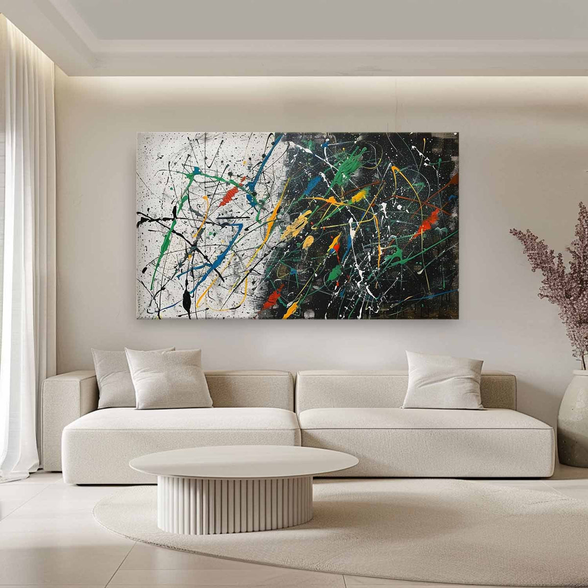 Textured Colorful Splatter Oil Painting Strokes Vibrant