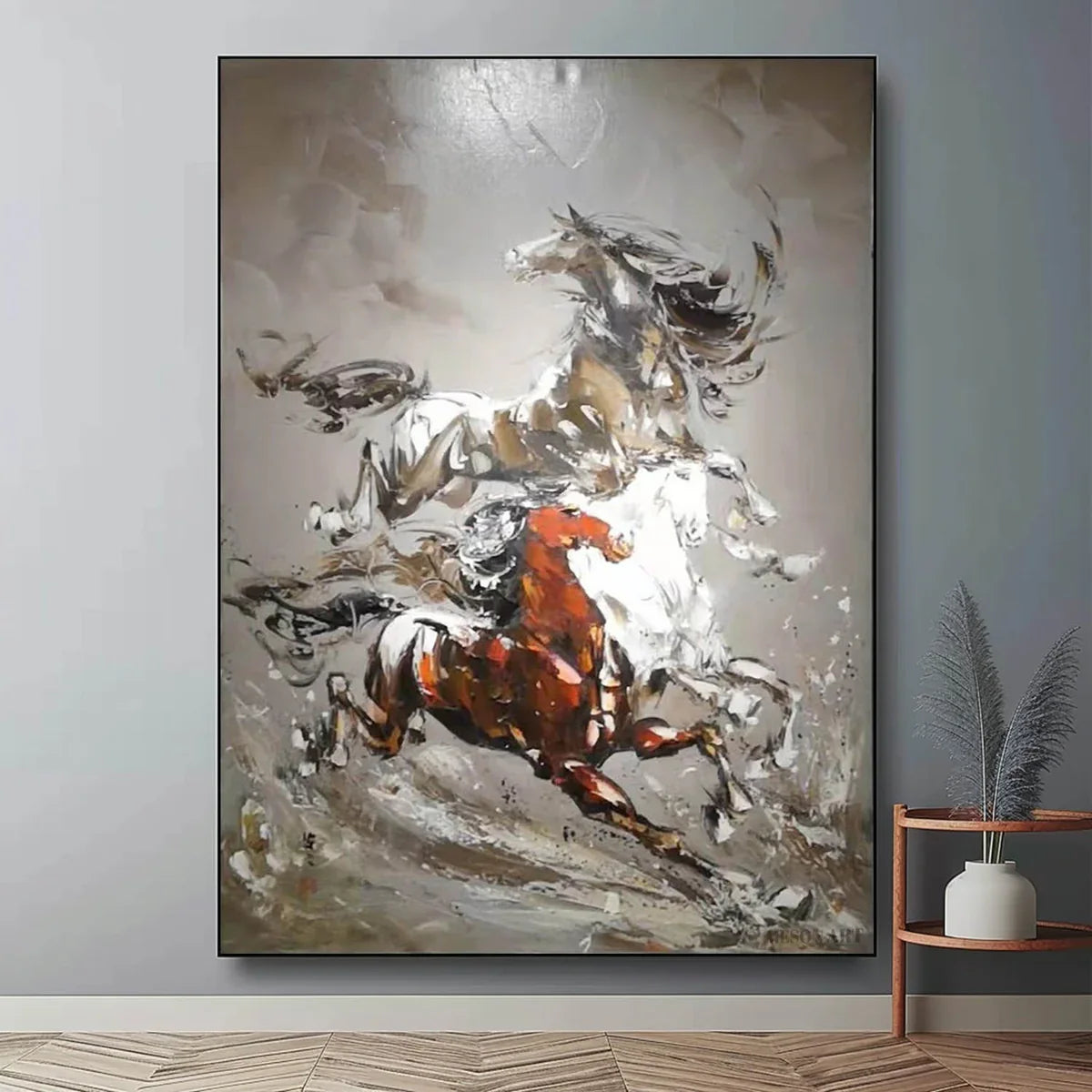 Wall Art Vertical Hyperrealism Galloping