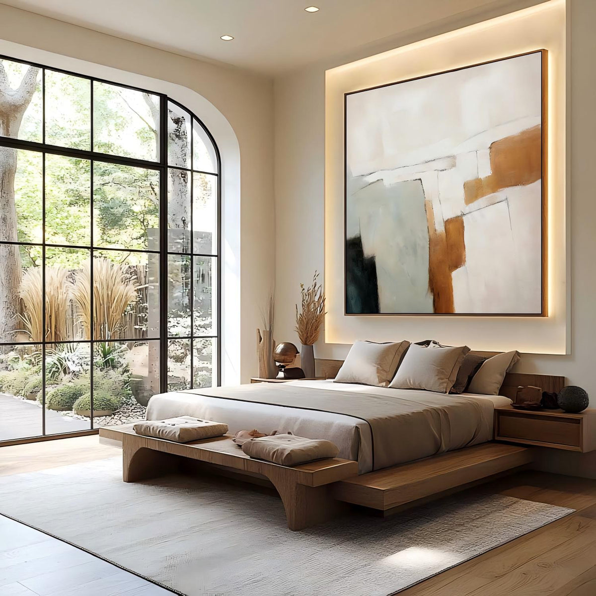 Wabi-Sabi Wall Art Neutral Tone Geometric Painting