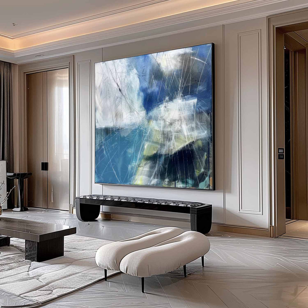 Coastal Landscape Painting Textured Modern Wall Art