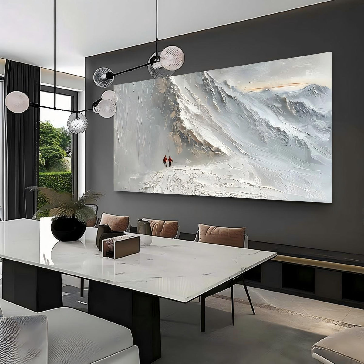Wall Art Palette Knife Textured Mountain