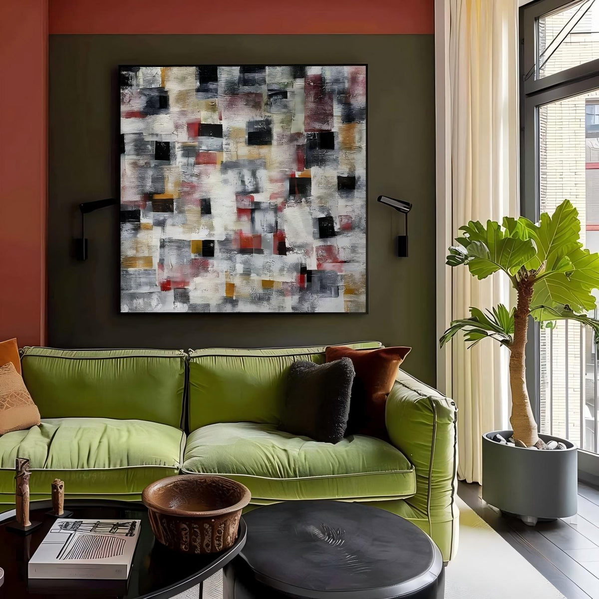 Wall art Abstract Geometric Block Color