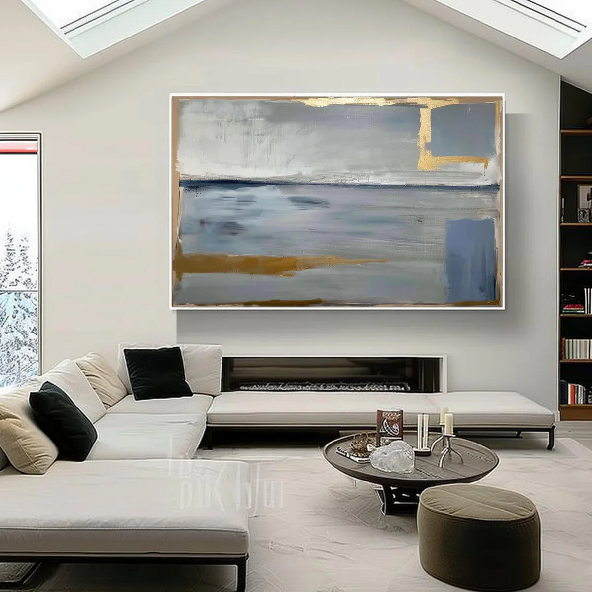 Tactile Neutral Abstract Oil Painting Gold Luxe Modern
