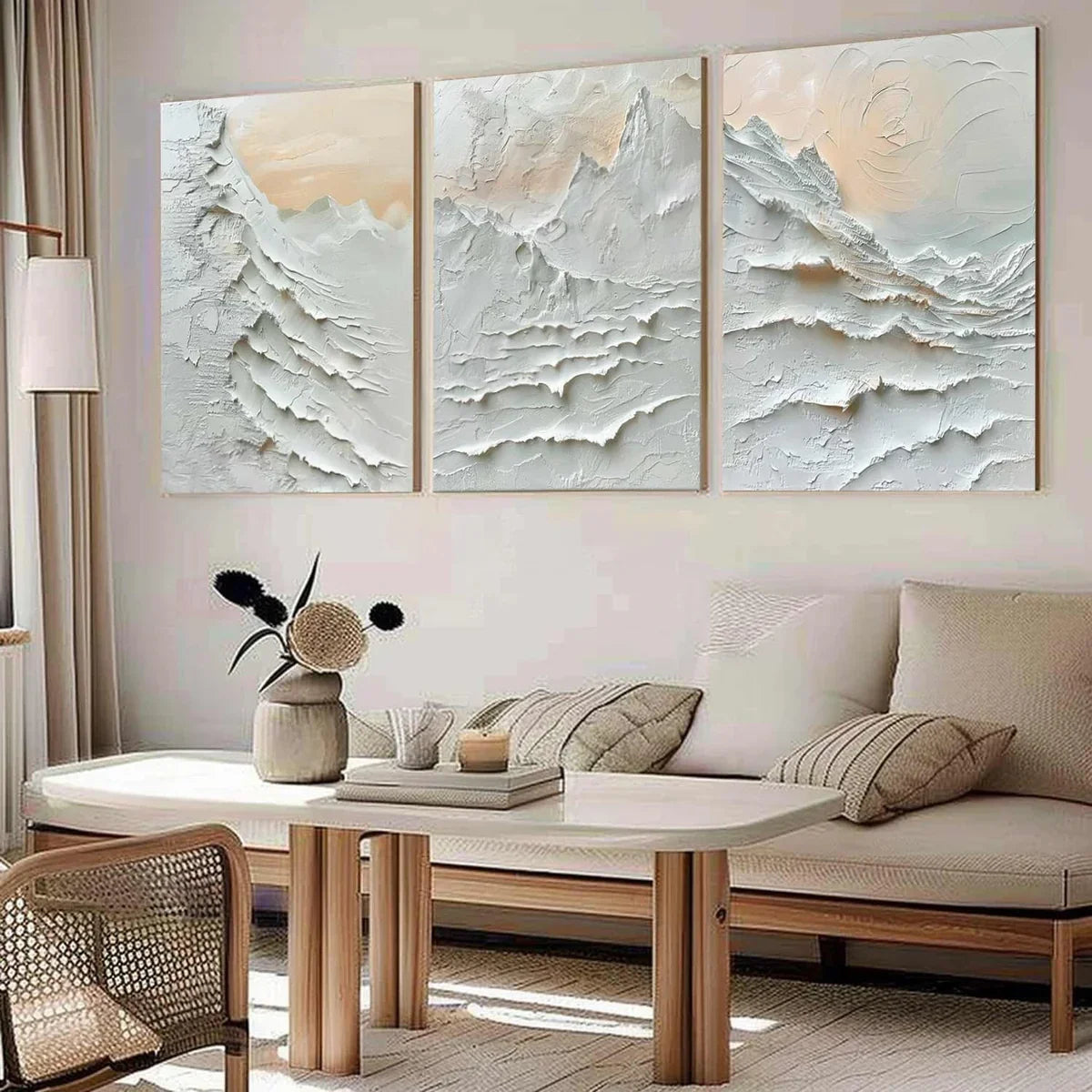 Wall Art Triptych Impasto Mountain Landscape