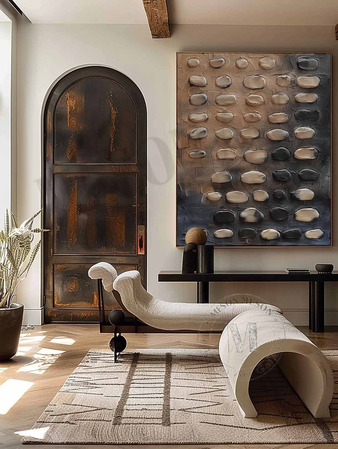 Wall Art Vertical 3D Pebble Painting