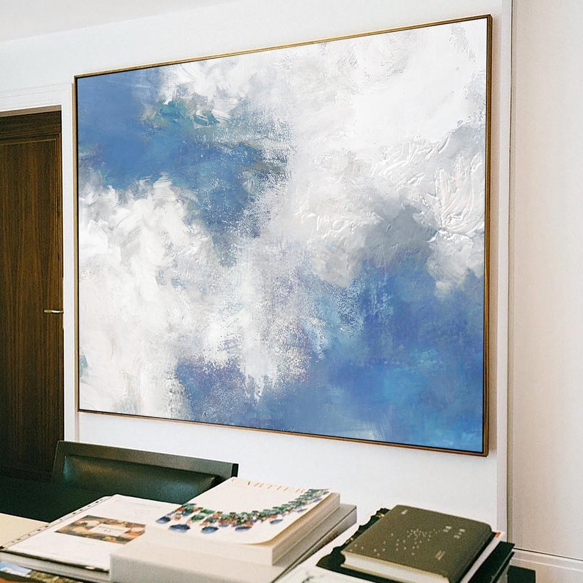 Seascape Blue White Coastal Abstract Painting