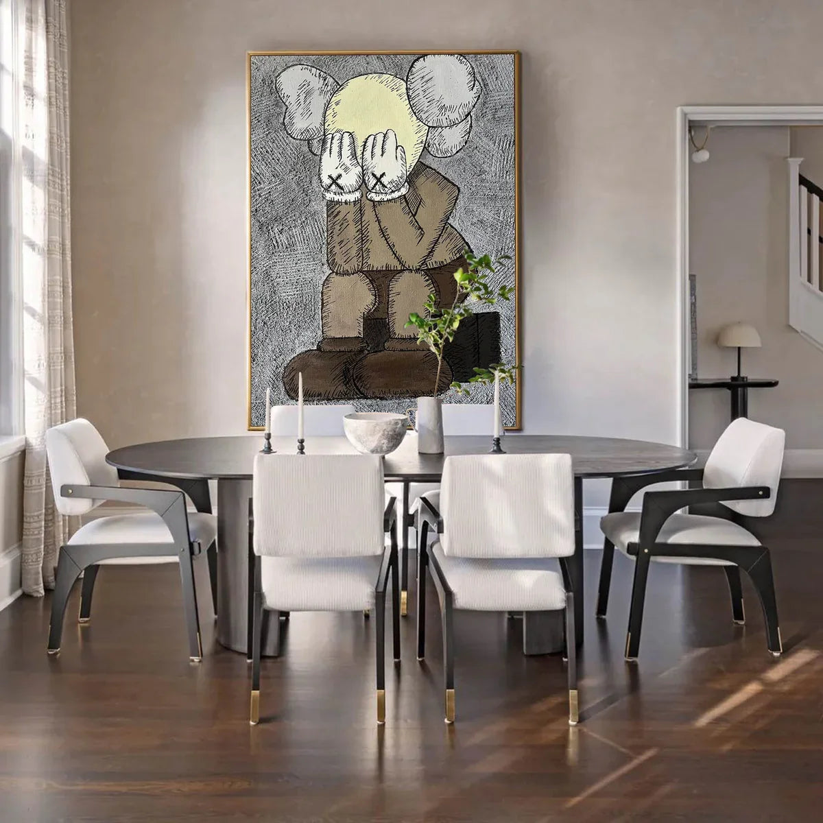 KAWS Companion Figure Sketch-Style Art Painting