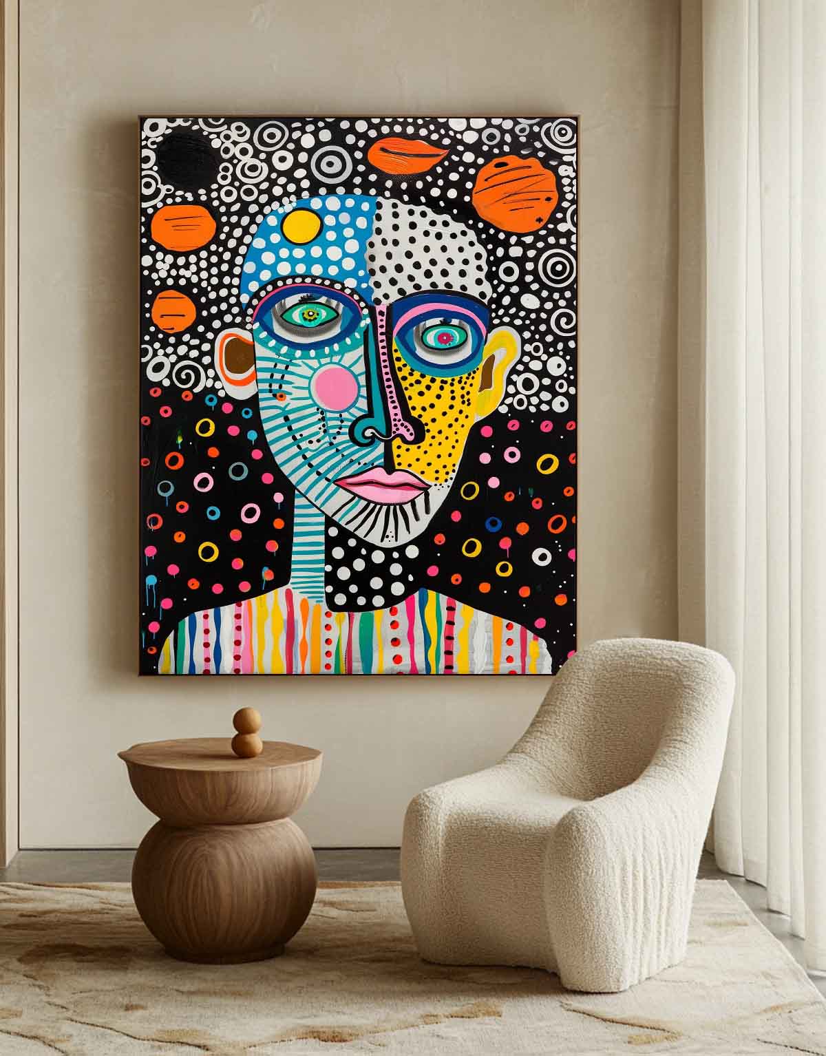 Pop Art Portrait Painting Vibrant Modern Wall Art