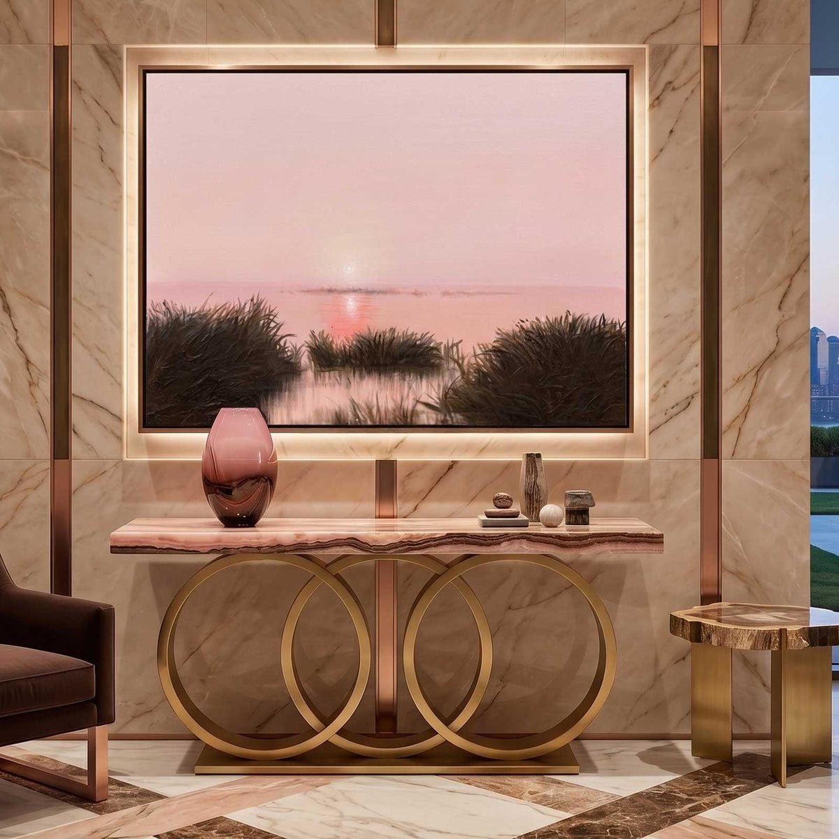 Wall Art Horizontal Abstract Wetland Sunrise