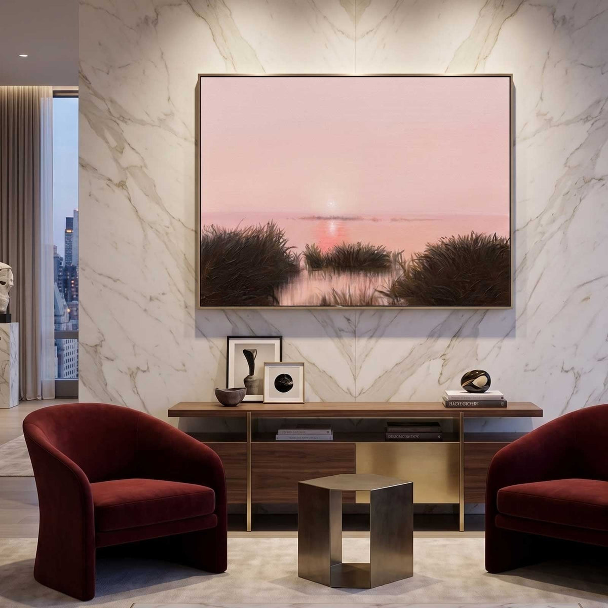 Wall Art Horizontal Abstract Wetland Sunrise