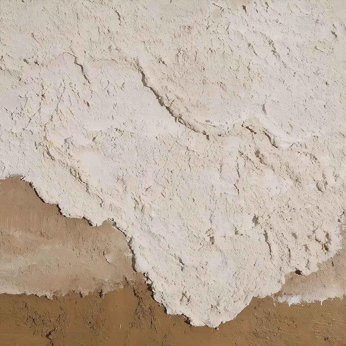 Minimalist 3D Textured Landscape Painting Warm Neutral