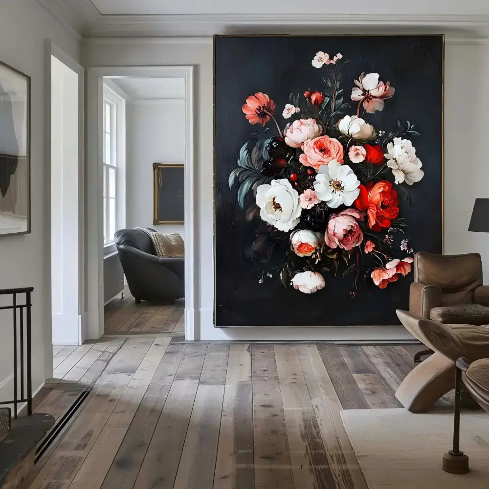 Baroque Peony Bouquet Oil Painting