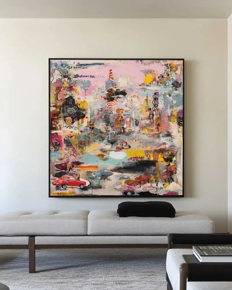 Whimsical Abstract Pop Art Painting