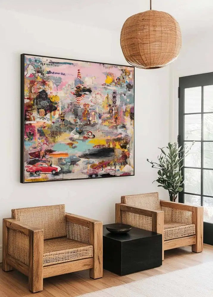 Whimsical Abstract Pop Art Painting