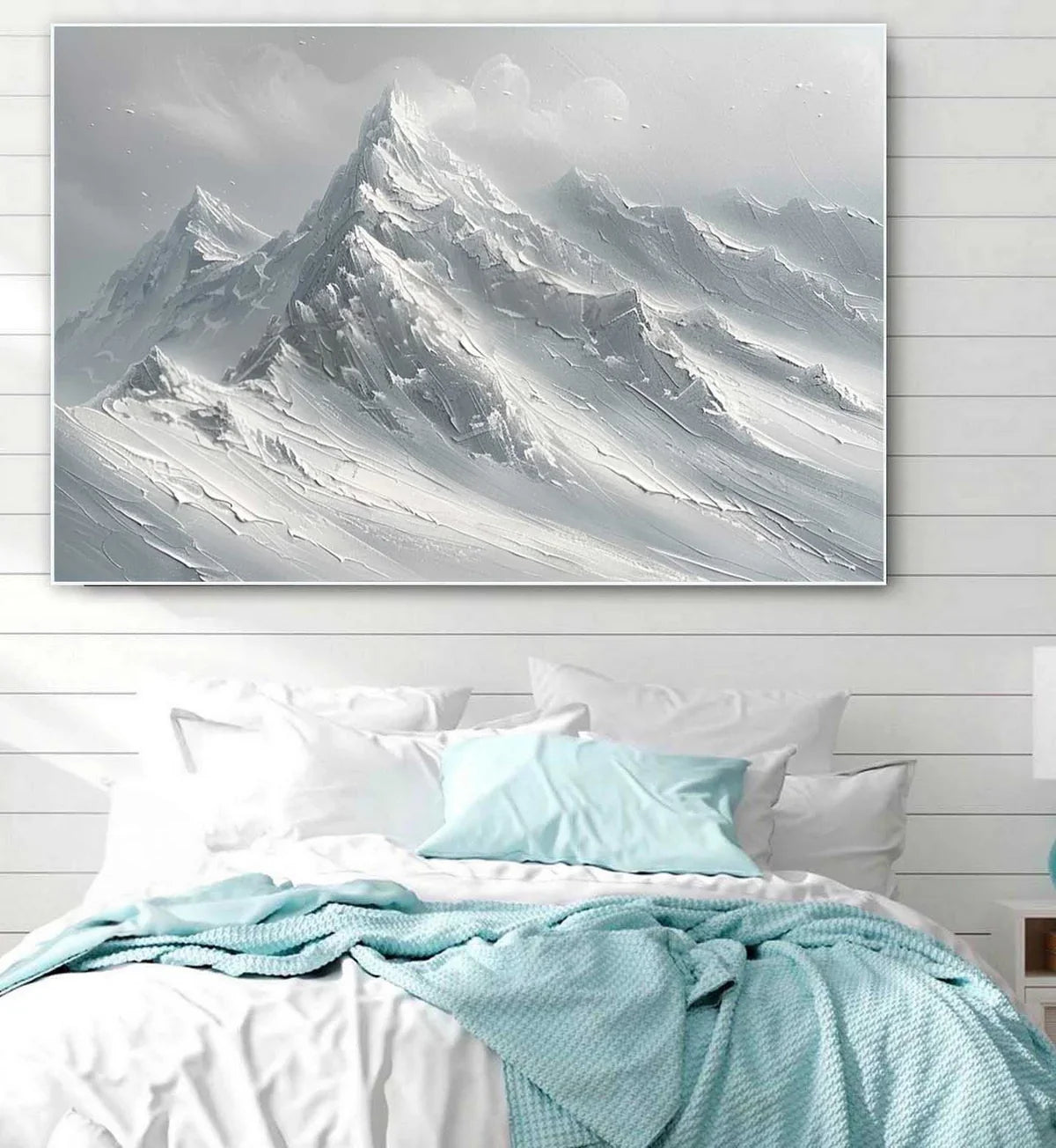 Wall Art Horizontal Monochrome Plaster