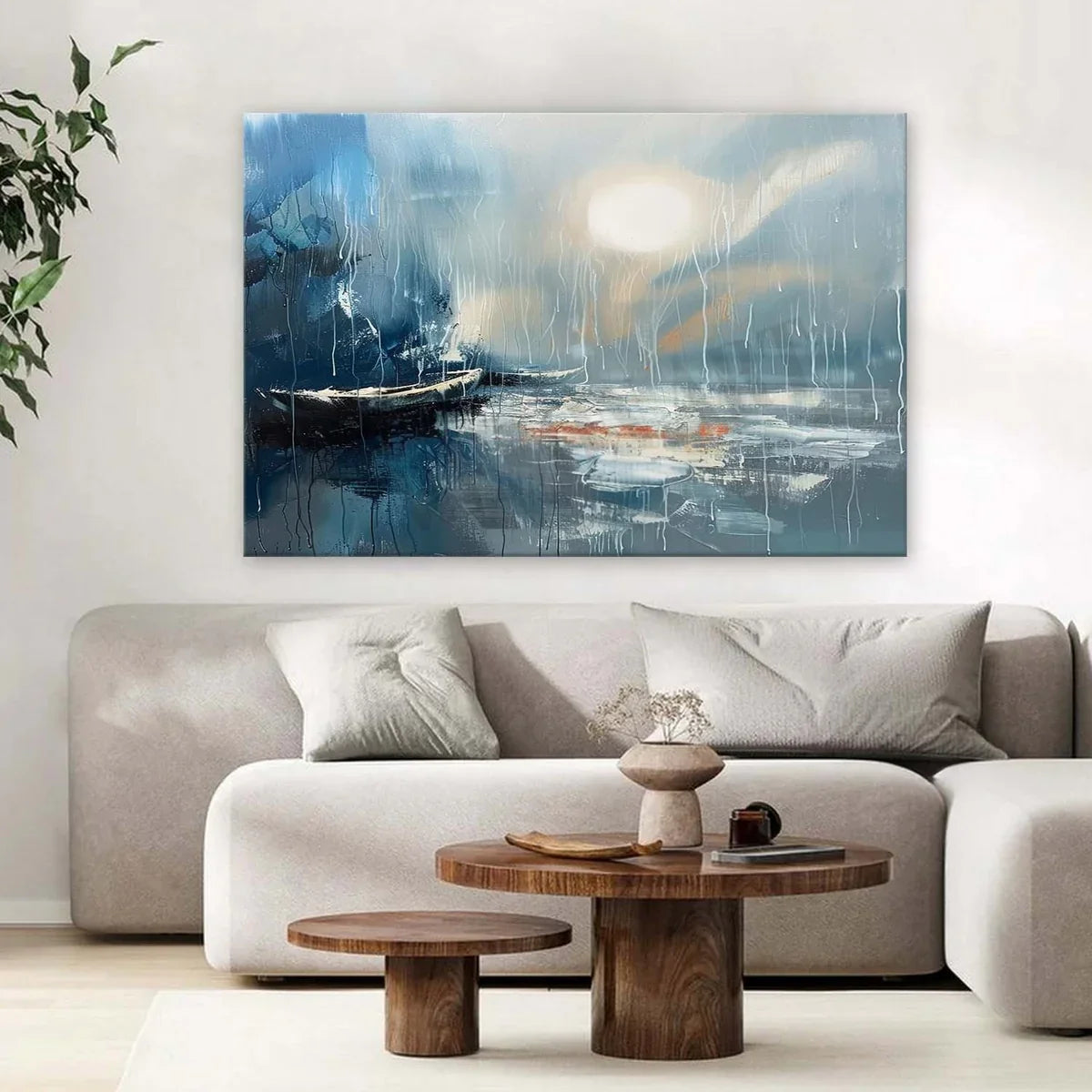 Wall Art Horizontal Moonlit Fishing