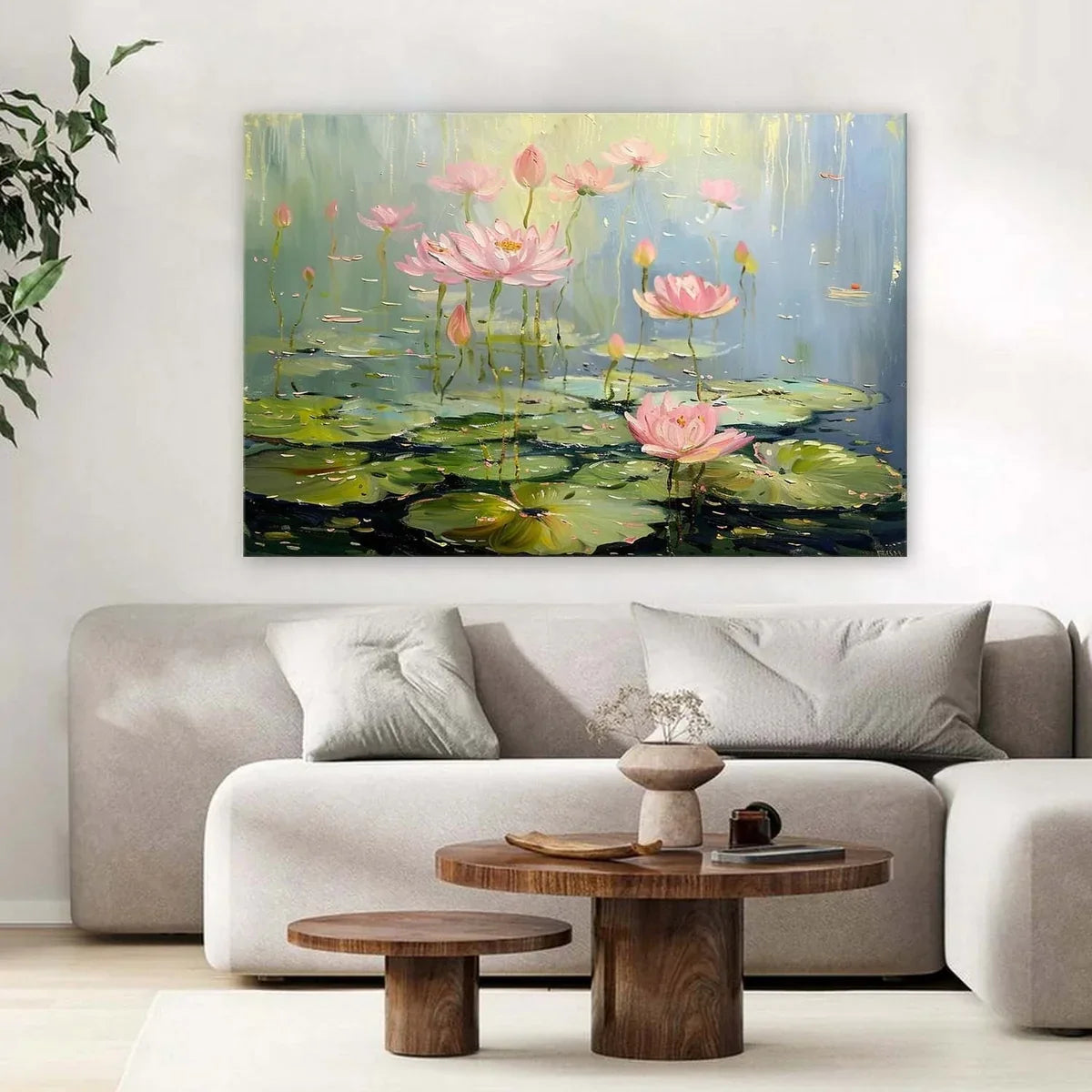 Wall Art Horizontal Lotus Pond Painting