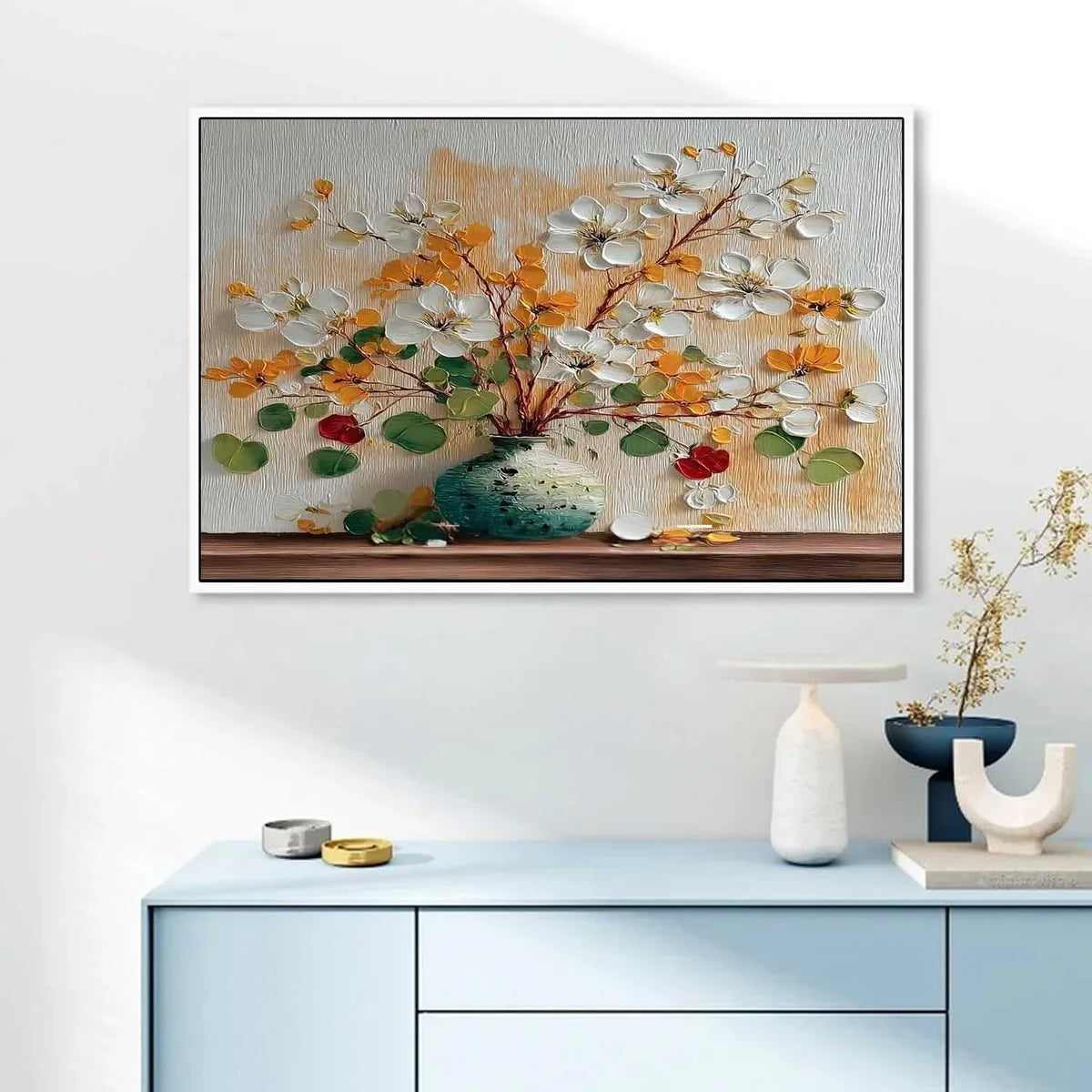 Autumn Floral Bouquet Impasto Painting