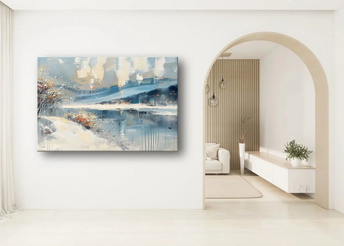 Wall Art Horizontal Abstract Winter Lakeside