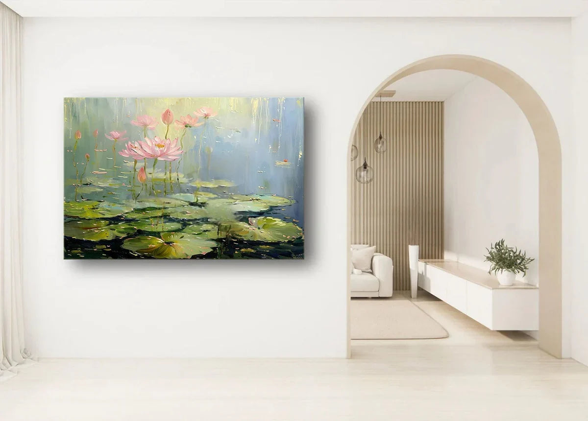 Wall Art Horizontal Lotus Pond Painting