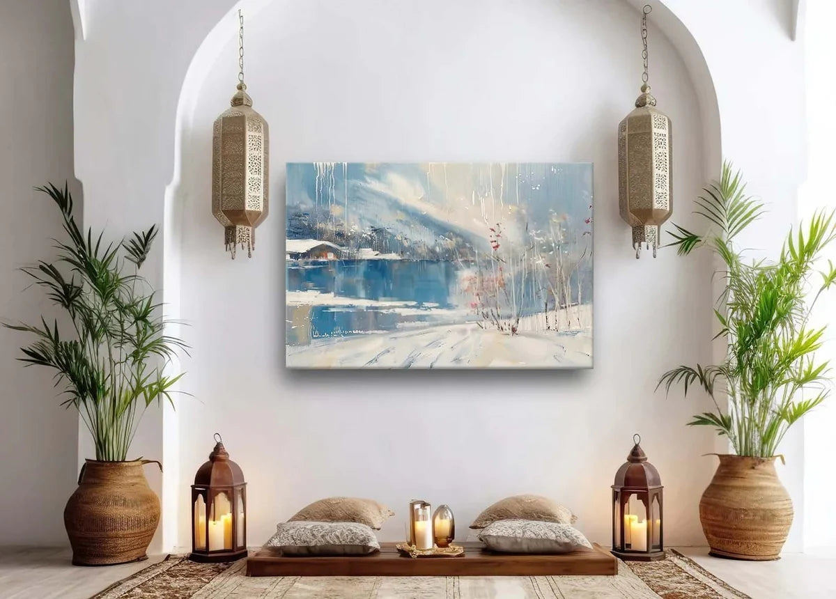 Wall Art Horizontal Winter Lakeside