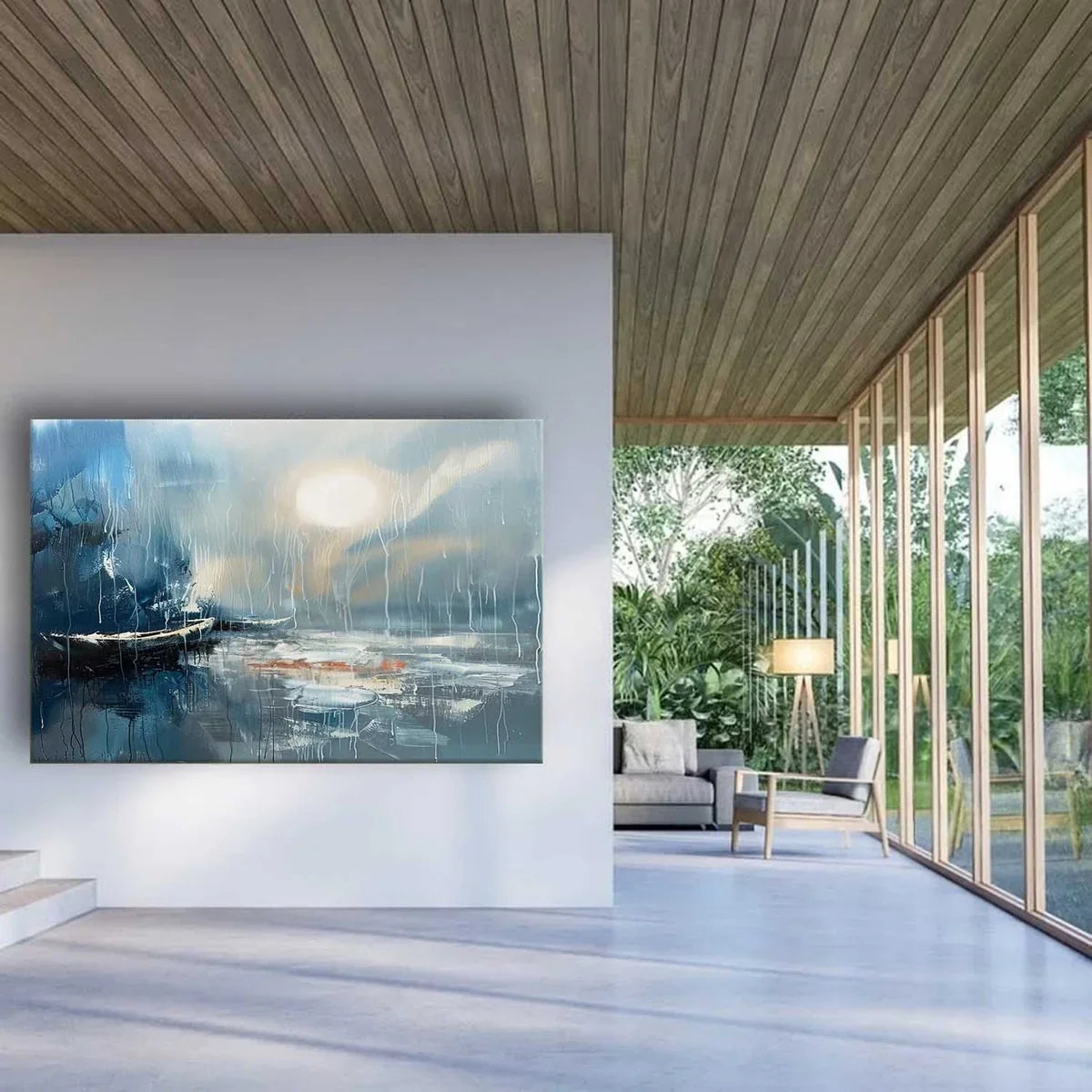 Wall Art Horizontal Moonlit Fishing