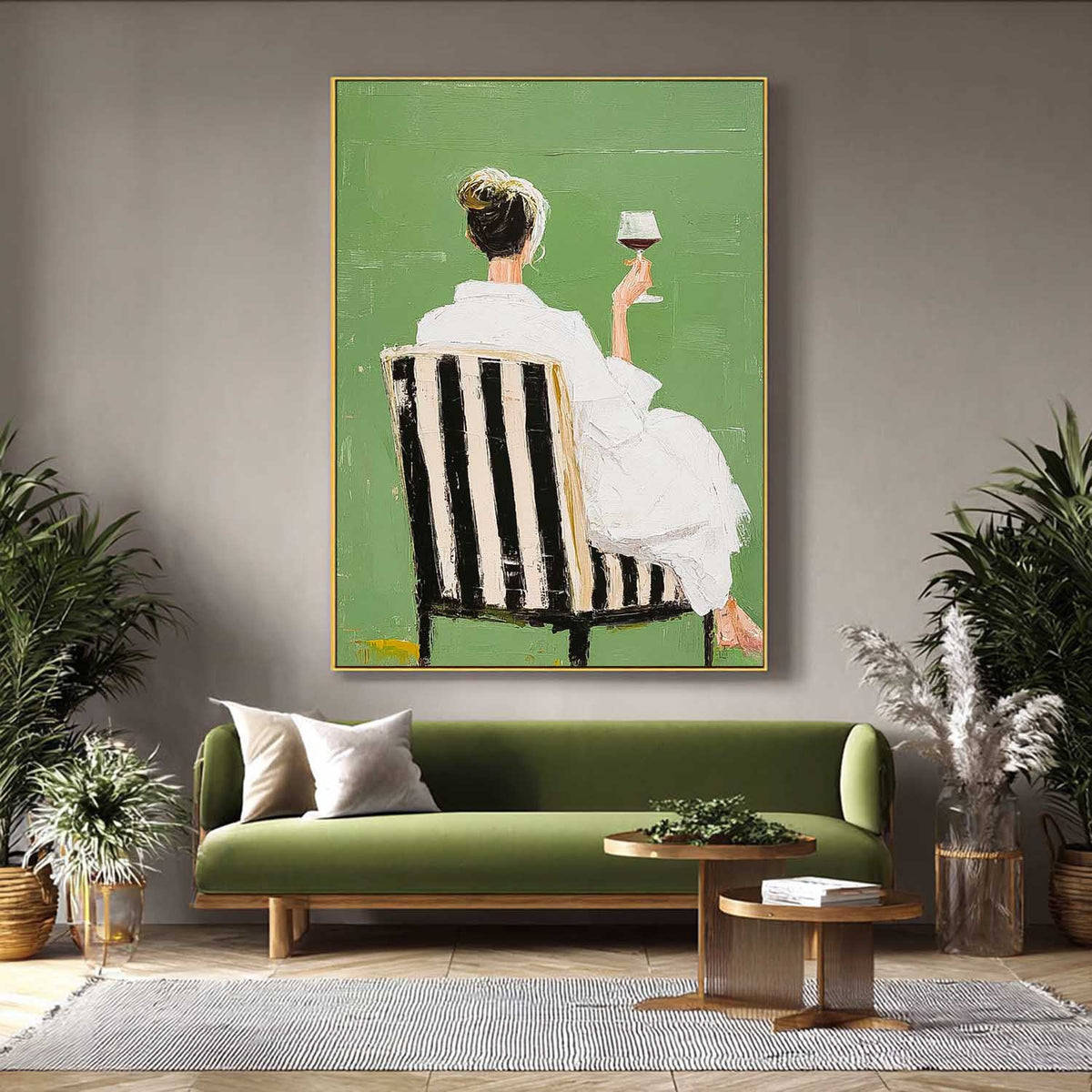 Evening Sip Figurative Woman Oil Painting