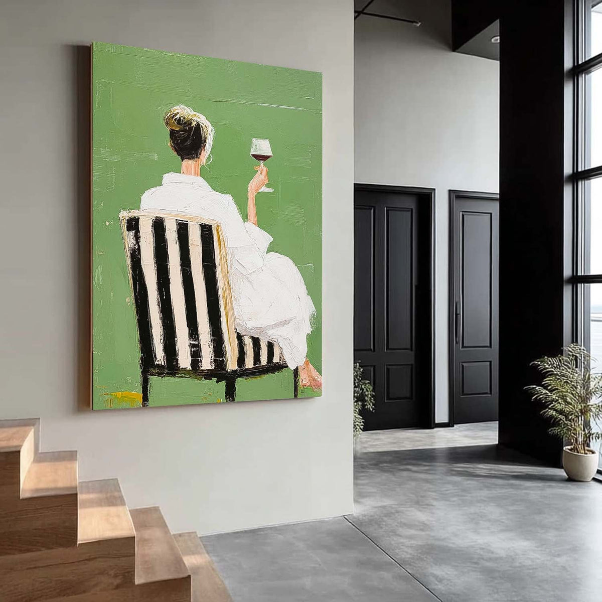 Evening Sip Figurative Woman Oil Painting