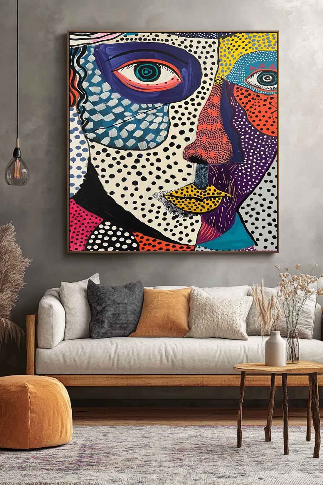 Surreal Pop Art Dual Portrait Vibrant Modern Wall Art