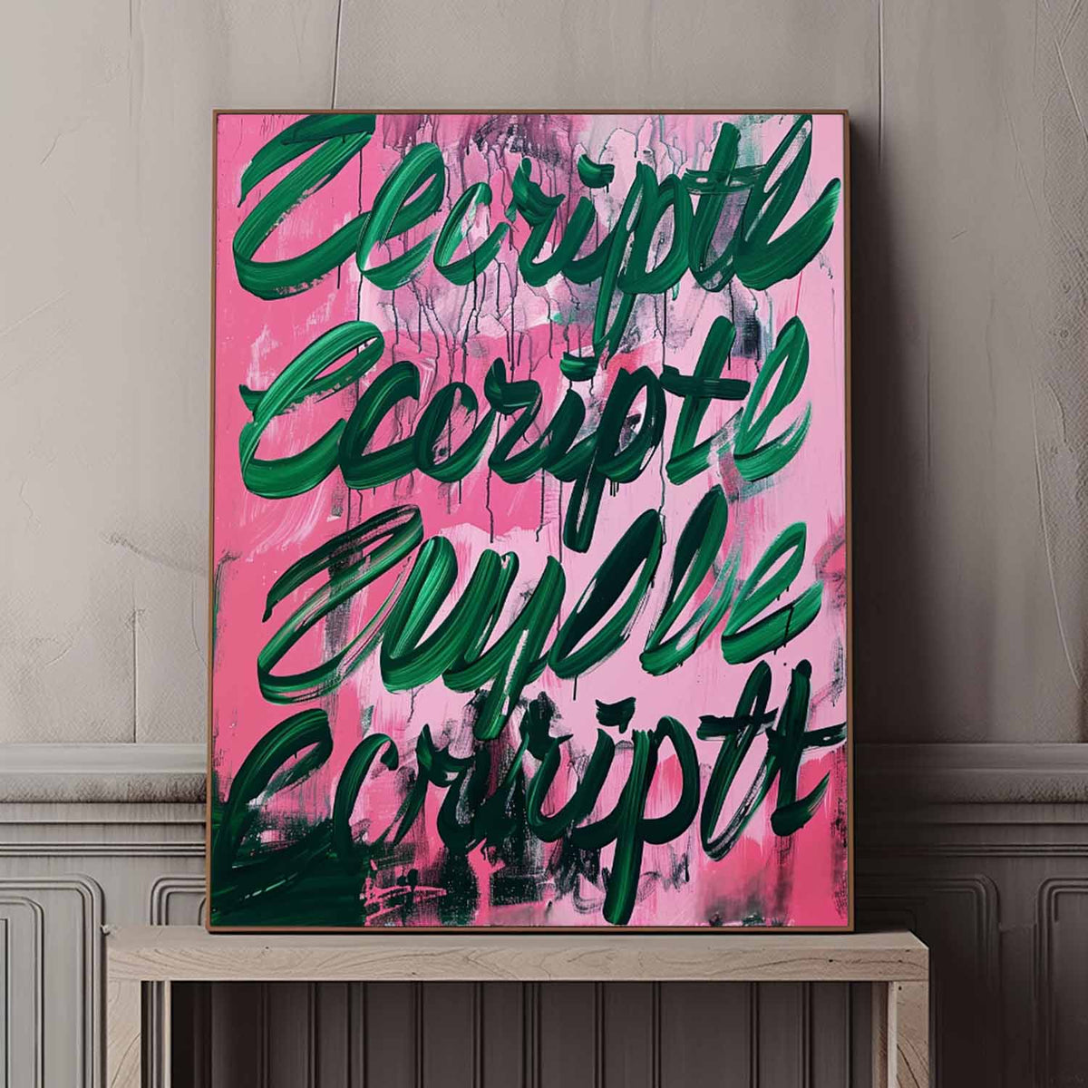 Bold Graffiti Style Abstract Oil Painting