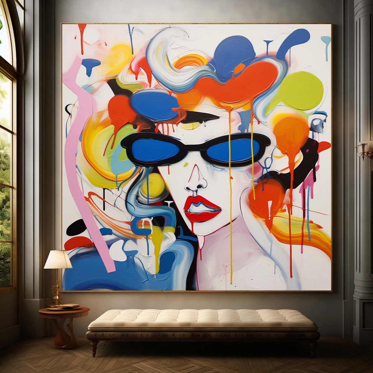 Pop Art Abstract Woman Portrait Painting