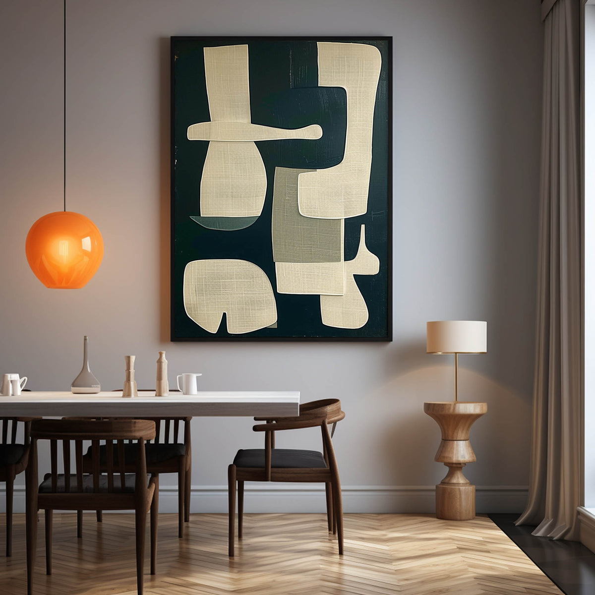 Mid-Century Modern Abstract Oil Painting