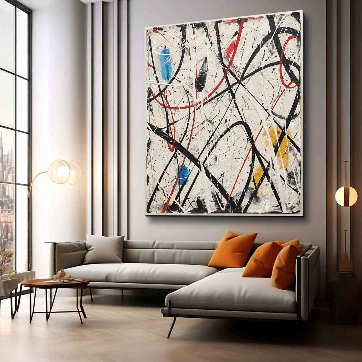Wall Art Abstract Expressionist Chaotic Hand Drawn