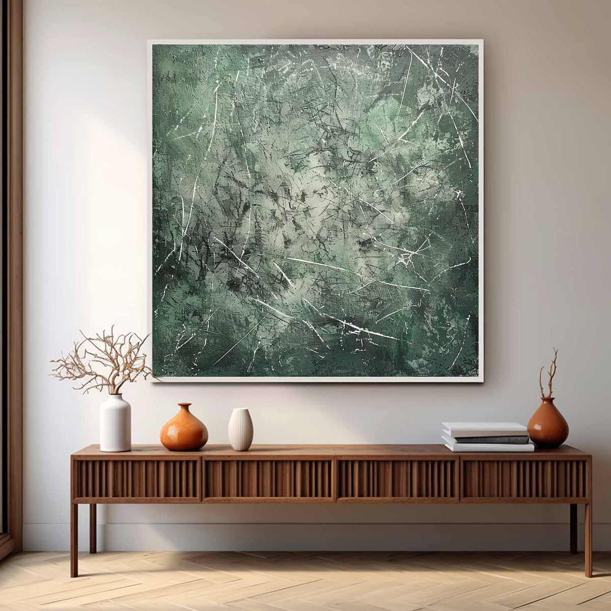 Wall Art Ethereal Misty Green Atmosphere Transition