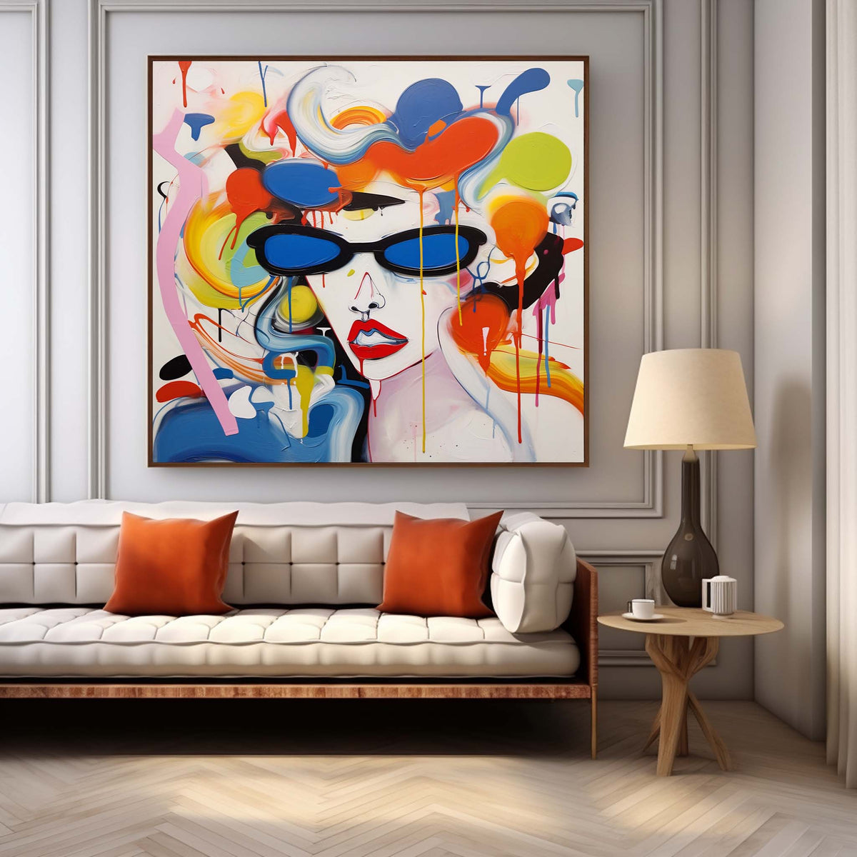 Pop Art Abstract Woman Portrait Painting