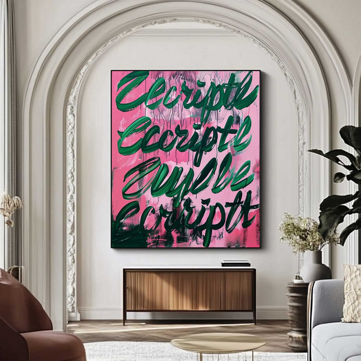 Bold Graffiti Style Abstract Oil Painting