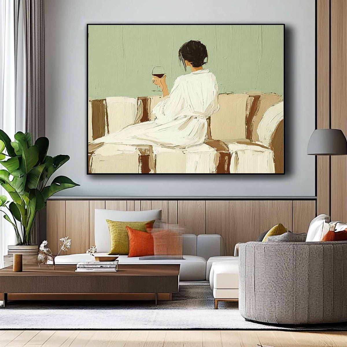 Wall Art People Drinking Wine Retro Warm Fashion