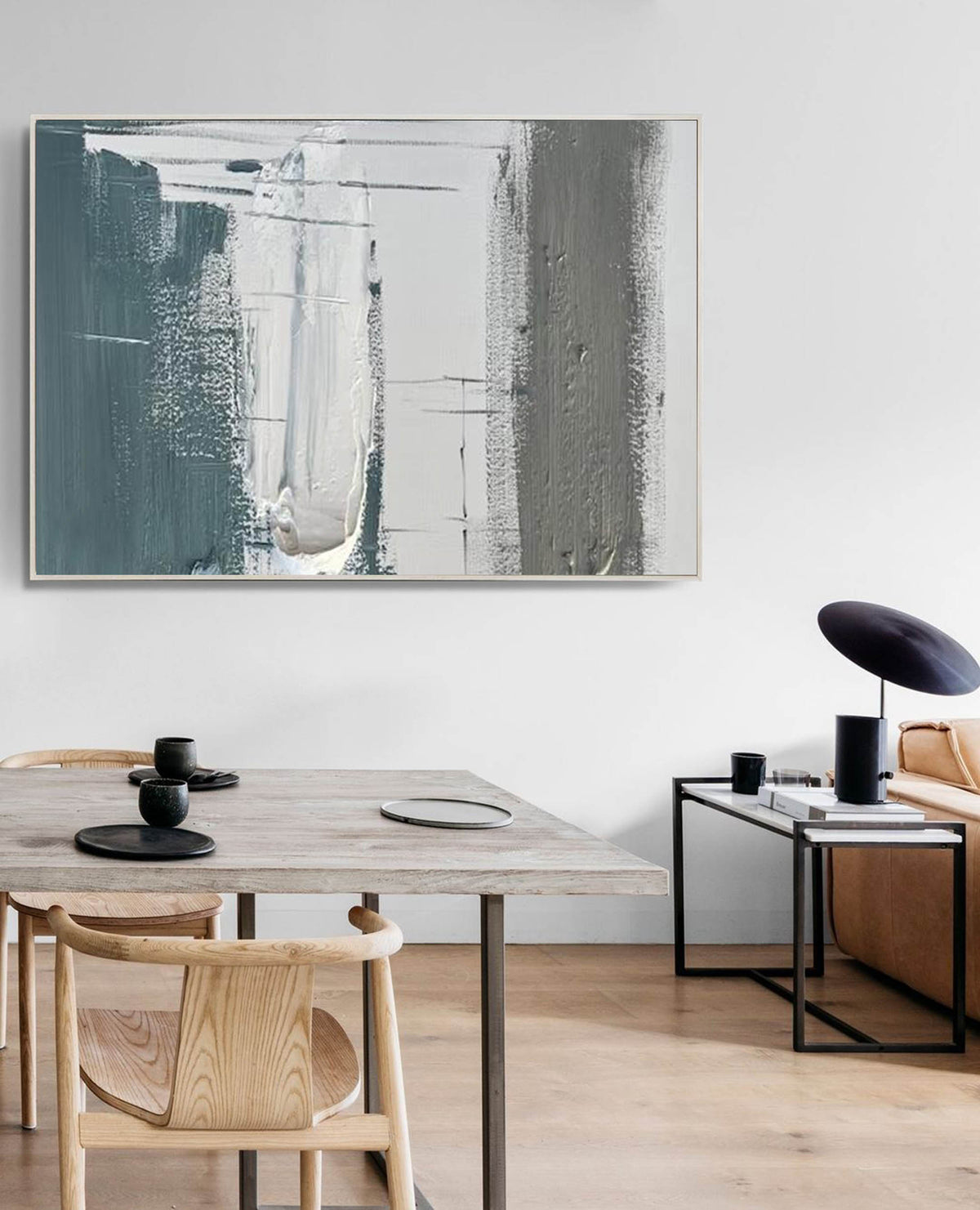 Wall Art Abstract Blue Gray Painting