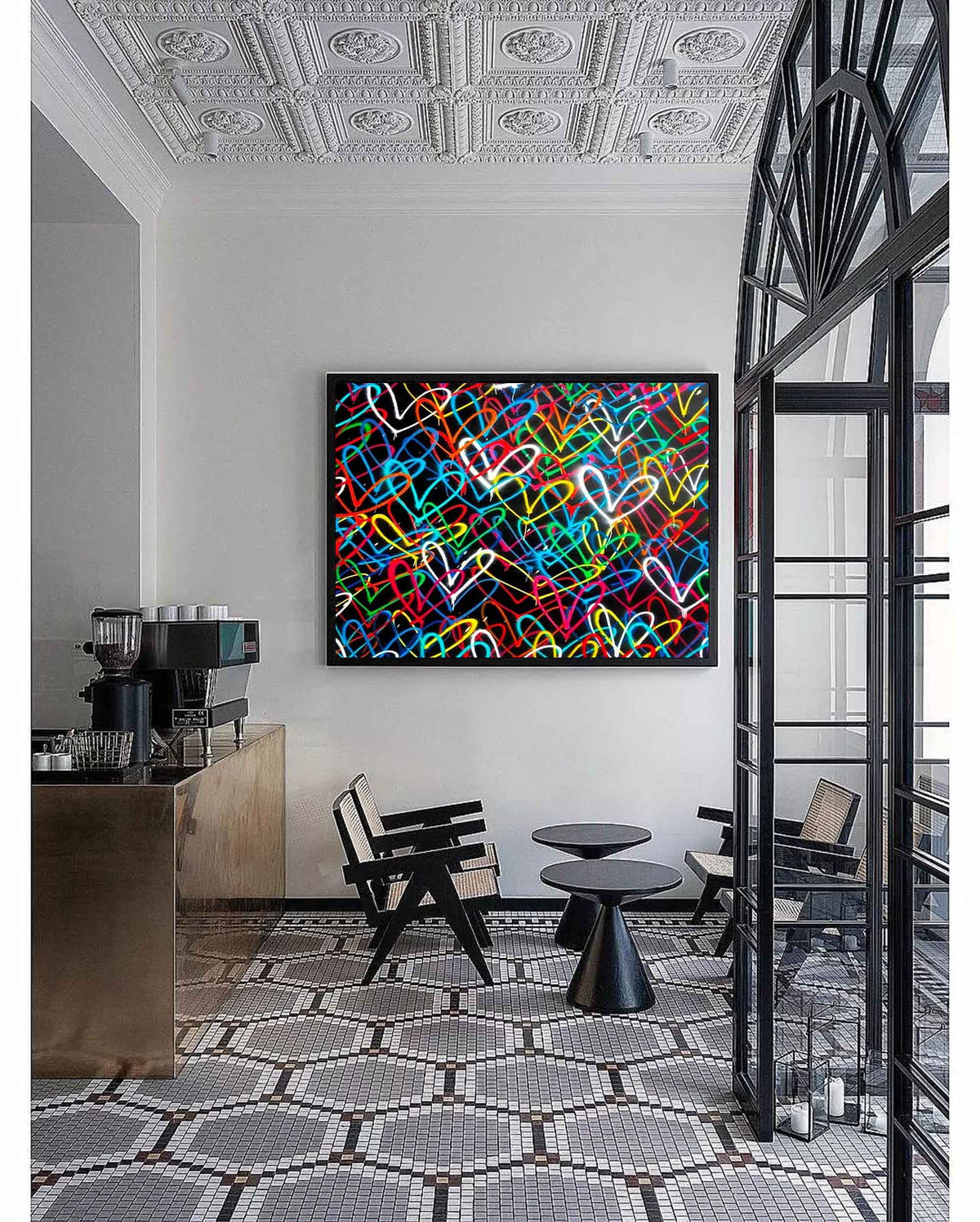 Wall Art Pop Art Rainbow Love Hearts