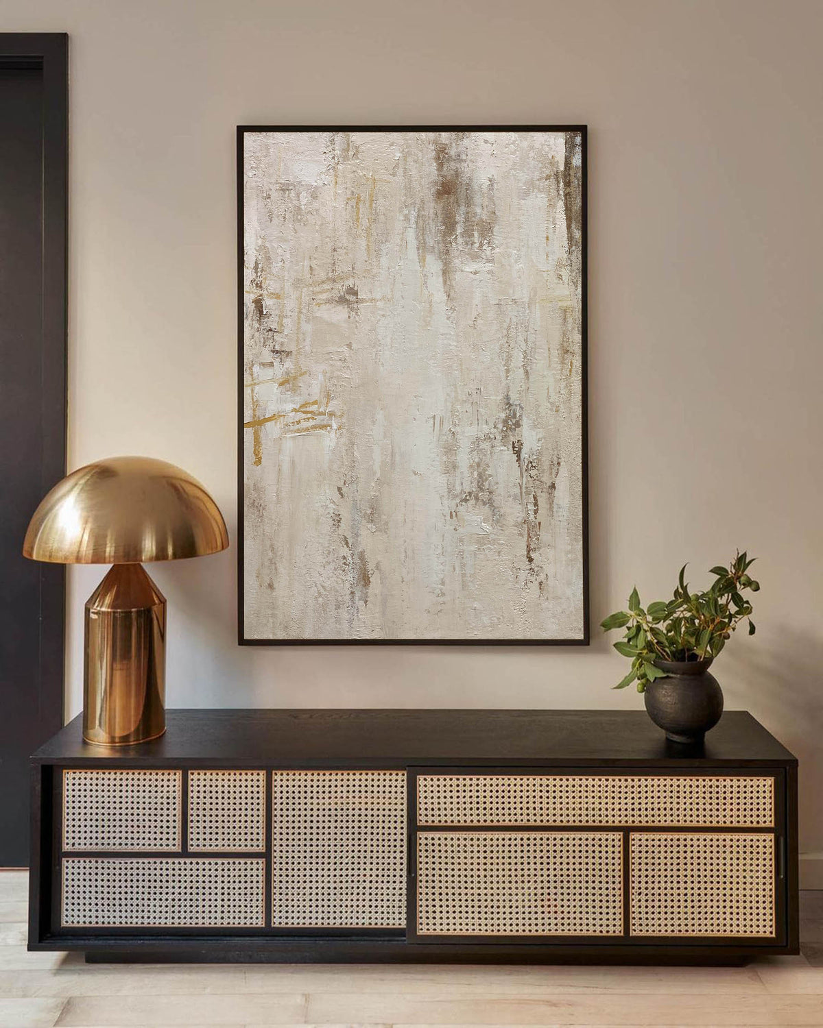 Earthy Minimalist Abstract Painting Vertical